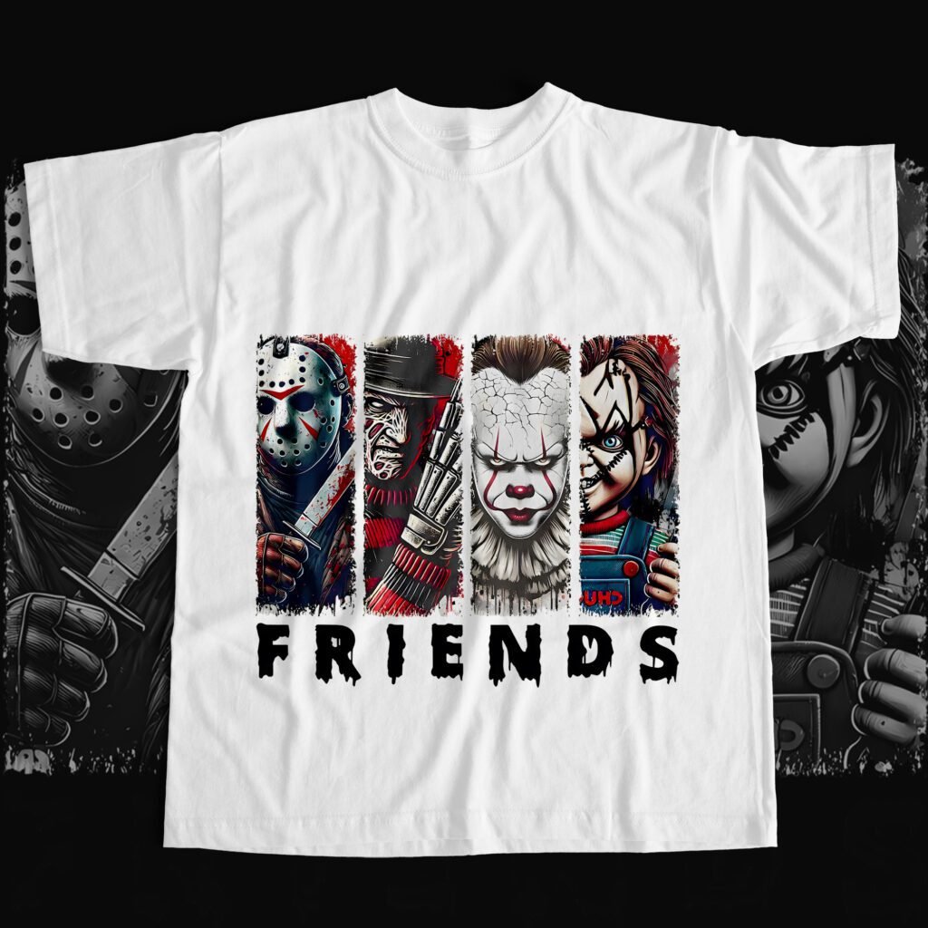 Jason Freddie Pennywise Chucky Friends Horror T-Shirt